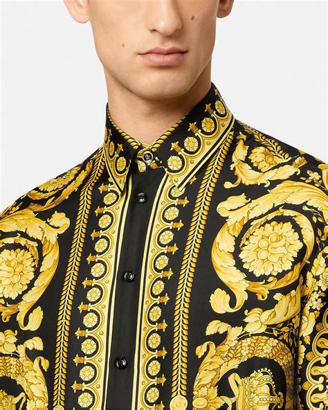 t shirt versace barocco|barocco silk shirt.